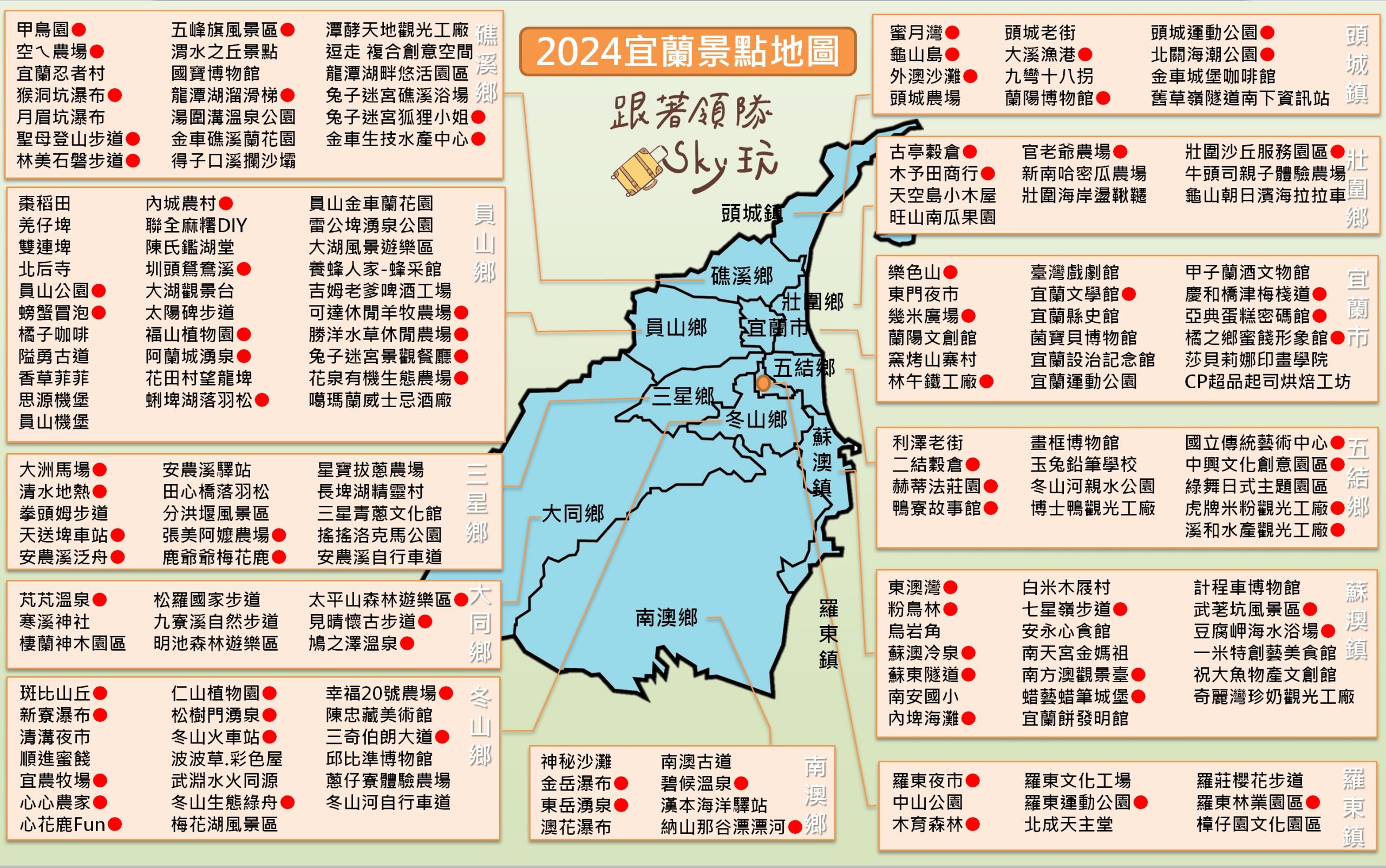 【2024宜蘭景點地圖】宜蘭最夯旅遊景點推薦一.二日遊