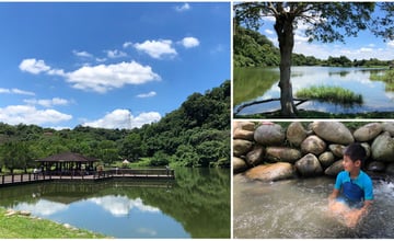  桃園龍潭｜三坑自然生態公園：美景、野餐、溜小孩，小溪流，安全戲水很放心