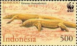 Stamp of Indonesia - 2000 - Colnect 261330 - Komodo Dragon Varanus komodoensis.jpeg