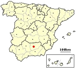 English: Jaén location in Spain Español: Localización de Jaén en España