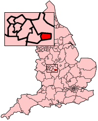 Location of Coventry in England