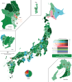 1952 JAPAN GENERAL ELECTION, combined vote share