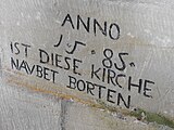 Deutsch: Inschrift in der Margaretenkirche in Steinbach, Bad Bibra