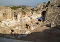 Ancient theatre in Side (Turkey) interior view stage