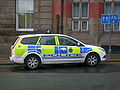 Merseyside Police Car Feb 17 2010 outside Magistrates Coury in Liverpool on double yellow lines