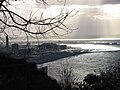 Le Havre (France), rain on the estuary of Seine