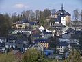 View of church and castle - Blick auf Kirche und Schloss