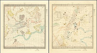 Two 1830 celestial maps by SDUK depicting several constellations.jpg