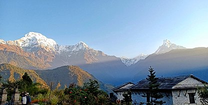 Spectacular sunrise in the Annapurna Range