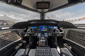 Cockpit of a Learjet 75