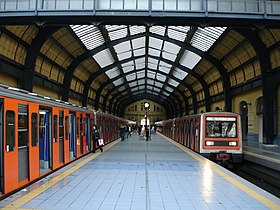 Inside view of Piraeus station next to the seaport