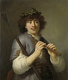 Govert Flinck. Rembrandt jako pasterz label QS:Lde,"Rembrandt als Schäfer" label QS:Len,"Rembrandt as Shepherd" label QS:Lpl,"Rembrandt jako pasterz" label QS:Lnl,"Rembrandt als herder" . około 1636 date QS:P,+1636-00-00T00:00:00Z/9,P1480,Q5727902 .