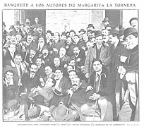 1909-03-03, Actualidades, Banquete a los autores de Margarita la Tornera, Cifuentes.jpg