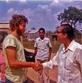 George Cadle Price and a Peace Corps volunteer, 1976