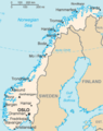 Map of the mainland of Norway