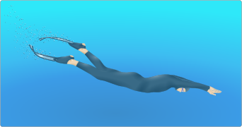 Illustration free-diver swimming in water.svg