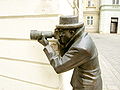 Statue of Paparazzo in Bratislava, Slovakia