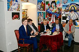 "Europa Dialog im Kamptal", Atelier Matthias Laurenz Gräff, mit Douglas Hoyos-Trauttmansdorff, Christian Schuh, Wolfgang Petritsch, Werner Groiß und Walter Kogler 01.jpg