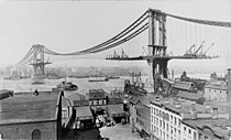 Cette photographie historique de la construction du Manhattan Bridge fut la première image de valeur à être promue, le 8 juin 2008.