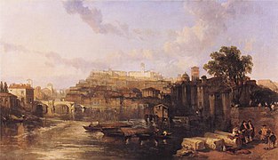 David Roberts - Rome, View on the Tiber Looking Towards Mounts Palatine and Aventine.JPG