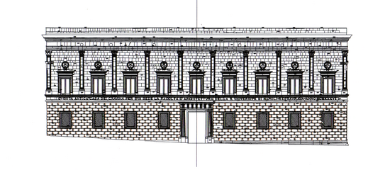 Disegno CAD della facciata del Palazzo Gravina