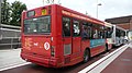 English: Arriva The Shires 3487 (W487 YGS), a Dennis Dart SLF/Plaxton Pointer 2 MPD, in Station Way, waiting for the traffic lights to change so it could cross Friarage Road, into Great Western Street/Aylesbury bus station, Aylesbury, Buckinghamshire, Red Route 9, part of the Aylesbury Rainbow Routes network, supported by Buckinghamshire County Council. This is way it wears a red version of Arriva livery.