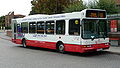 English: Travel Surrey 8420 (W438 CRN), a Dennis Dart SLF/East Lancs Spryte, in Staines bus station, Surrey, just after arriving on route 426 (and therefore soon to make the next 446 departure). 8420 was branded for route 441 to Heathrow, but after the rules of the London London low emission zone were tightended, the bus was no longer able to run to Heathrow, so spent a few weeks allocated to routes 426 and 446 instead. The bus brought dual doors to many places that would not have seen them for years.