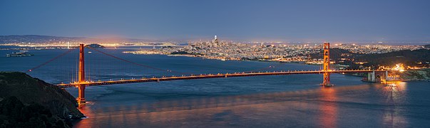 Golden Gate Bridge and San Francisco skyline from Hawk Hill at Blue Hour dllu.jpg