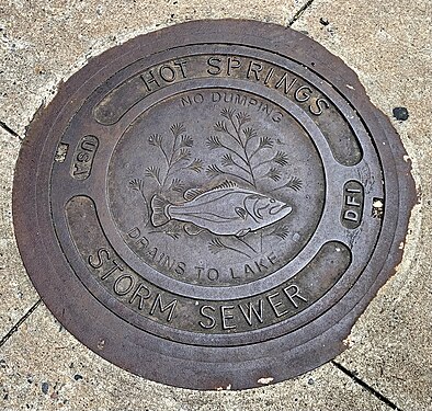 Hot Springs Storm Sewer - No Dumping, Drains to Lake