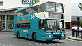 English: Arriva The Shires 5148 (S148 KNK), a Volvo Olympian/Northern Counties Palatine 2, leaving High Wycombe bus station into Bridge Street, High Wycombe, Buckinghamshire, on route 37. This bus moved from another depot, but on transfer didn't have the route branding taken off.