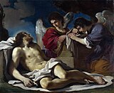 Guercino, The Dead Christ Mourned by Two Angels, c. 1617–8