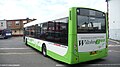 English: Bodmans Coaches WX58 PFK, an Alexander Dennis Enviro300, turning from Rollestone Street into Salisbury bus station, Salisbury, Wiltshire, on route 24. It wears Wiltshire Bus livery for contracted services. It has the old style front, but dates from January 2009, suggesting it was bought from stock.