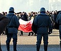 Filmmaking of 'Black Thursday' on crossway of ulica 10 Lutego and ulica Świętojańska in Gdynia