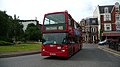 English: Metrobus 948 (YN07 EXG), a Scania N230UD/East Lancs Omnidekka, on The Stations Roundabout, Redhill, on route 405, heading for the bus station. The buses have the newer chassis compared to most OmniDekkas, hence they have a very odd looking high front bumper.