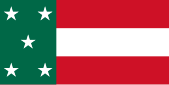 Flag used by the Republic of Yucatán, still used unofficially today in Yucatán, it was used in some occasions in the government of Ivonne Ortega, this flag has 3:5 proportions, unlike the Republic of Yucatán's flag, that had 1:2 proportions.