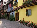 Timber framing and flowers