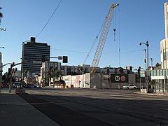 Wilshire La Brea station LACMTA D Line under construction 2020.jpg