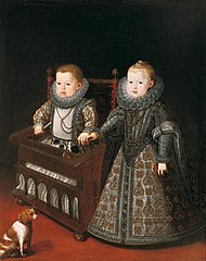 Los infantes Alfonso y Margarita, hijos del rey Felipe III de España, de Bartolomé González y Serrano. Ca. 1613-1614.