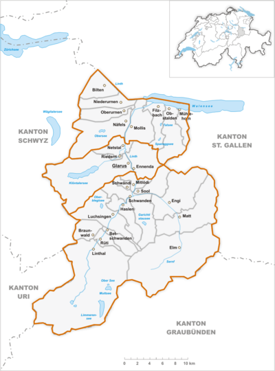 Map of Glarus