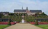 68. Platz: Kloster Kamp in Kamp-Lintfort, Blick durch den barocken Terrassengarten auf die Abteikirche und das ehemalige Infirmarium Fotograf: kaʁstn