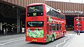 English: Arriva London North HW3 (LJ58 AVK), a Wright Gemini 2 HEV, at London Bridge railway station, on route 141. This is a hybrid vehicle, and is one of five of this type that Arriva London operate.