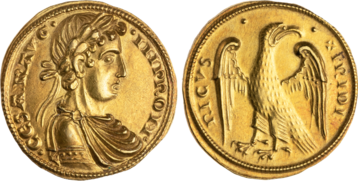 Gold augustalis of Frederick II, Brindisi.png