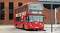 English: Metrobus 948 (YN07 EXG), a Scania N230UD/East Lancs Omnidekka, in Redhill bus station, on route 405. It is stopped at Stand B. The buses have the newer chassis compared to most OmniDekkas, hence they have a very odd looking high front bumper.