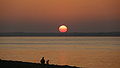 English: A fantastic sunset over the Solent, seen from Queens Road, Cowes, Isle of Wight, looking towards the mainland.