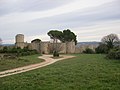 Château et vue sur la vallée de l'Hérault.