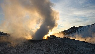 the steam of a fumarole