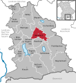 Lage im Landkreis und (rechts oben) in Bayern