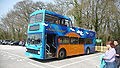 Southern Vectis 637 Puckaster Cove (R737 XRV), a Volvo Olympian/Northern Counties Palatine. It was running the shuttle service between Newport bus station and Haventstreet rail station for the event, untill it shread its fan belt and had to be replaced by 639.}}