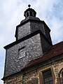 Deutsch: Turm der Margaretenkirche in Steinbach, Bad Bibra