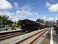 DSB S 736 with heritage train at Espergærde Station.